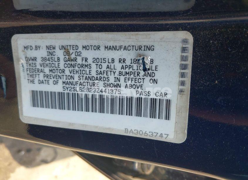 Photo 9 of 2003 Pontiac Vibe (VIN 5Y2SL62823Z441375)