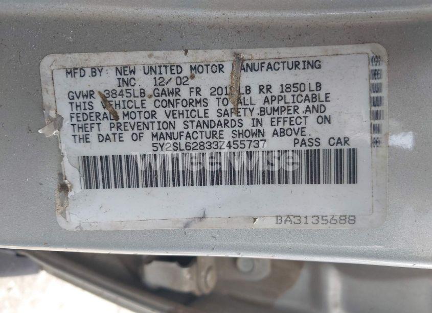 Photo 9 of 2003 Pontiac Vibe N/A (VIN 5Y2SL62833Z455737)