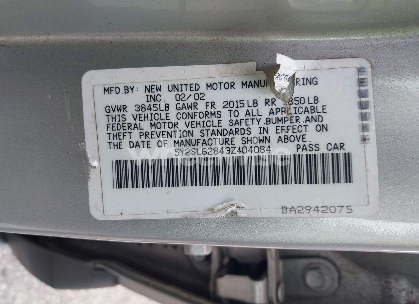 Photo 9 of 2003 Pontiac Vibe (VIN 5Y2SL62843Z404084)