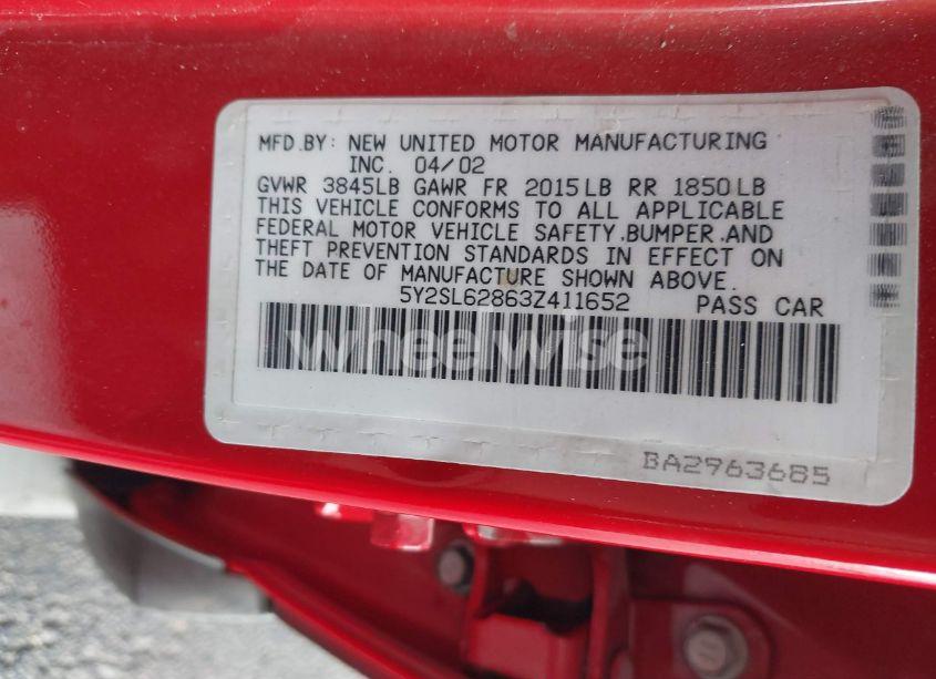 Photo 9 of 2003 Pontiac Vibe N/A (VIN 5Y2SL62863Z411652)