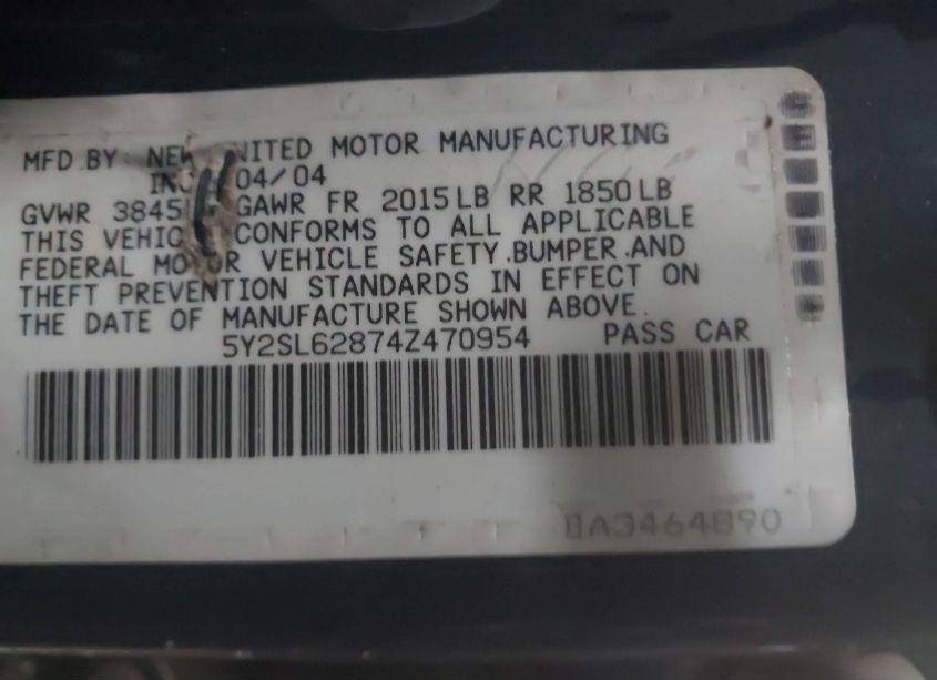 Photo 9 of 2004 Pontiac Vibe N/A (VIN 5Y2SL62874Z470954)