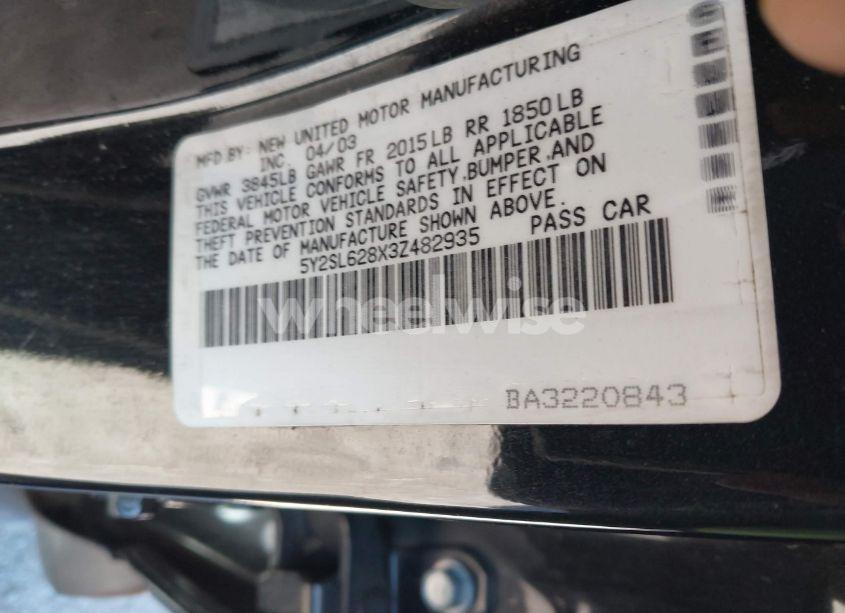 Photo 9 of 2003 Pontiac Vibe (VIN 5Y2SL628X3Z482935)