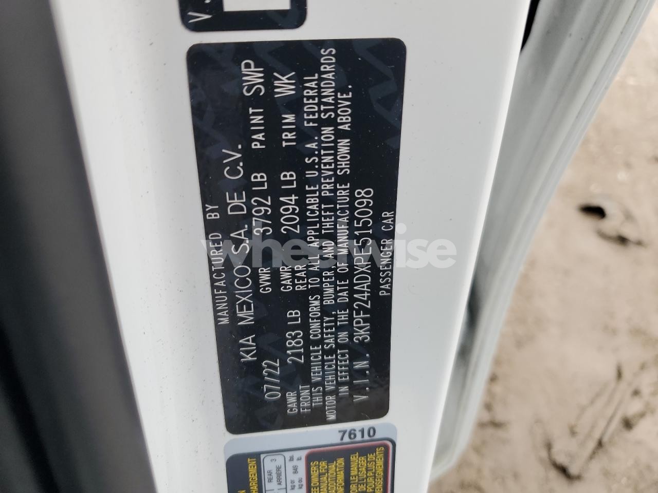 Photo 13 of 2023 KIA FORTE LX (VIN 5Y2SL63865Z447861)