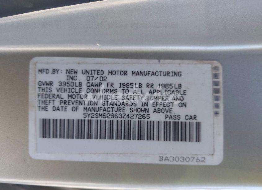 Photo 9 of 2003 Pontiac Vibe (VIN 5Y2SM62863Z427265)