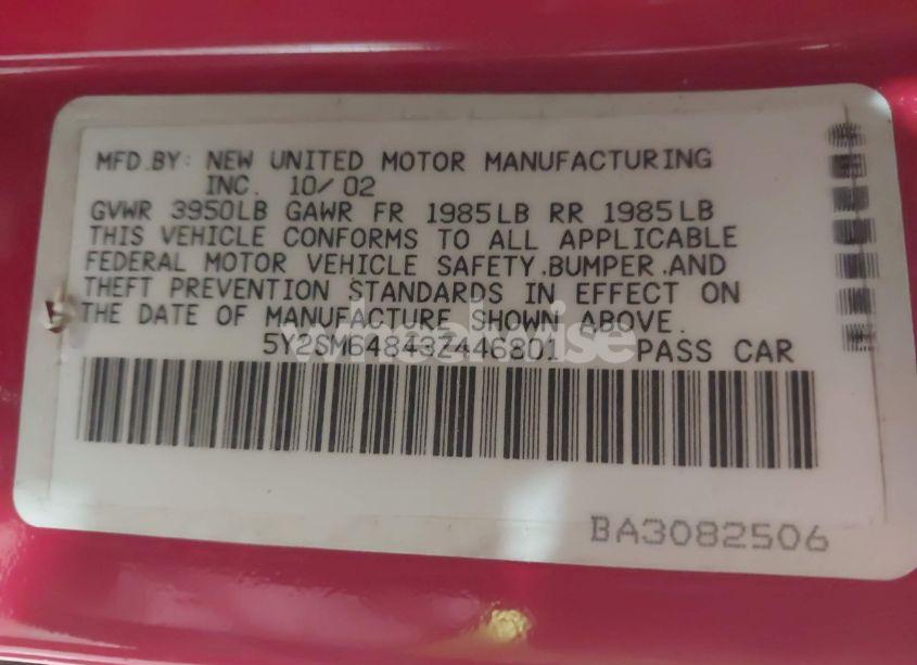 Photo 9 of 2003 Pontiac Vibe (VIN 5Y2SM64843Z446801)