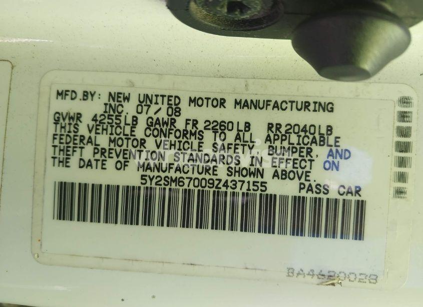 Photo 9 of 2009 Pontiac Vibe (VIN 5Y2SM67009Z437155)