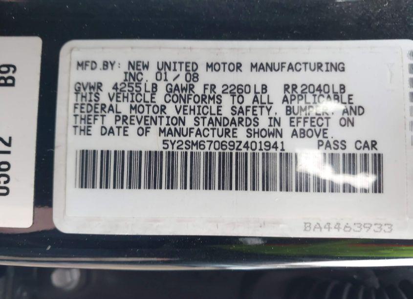 Photo 9 of 2009 Pontiac Vibe (VIN 5Y2SM67069Z401941)