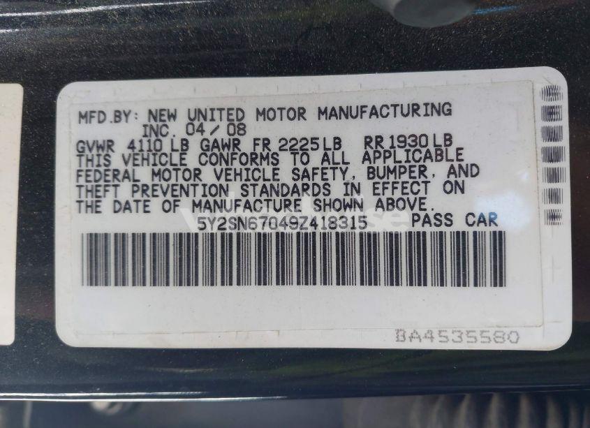 Photo 9 of 2009 Pontiac Vibe GT (VIN 5Y2SN67049Z418315)