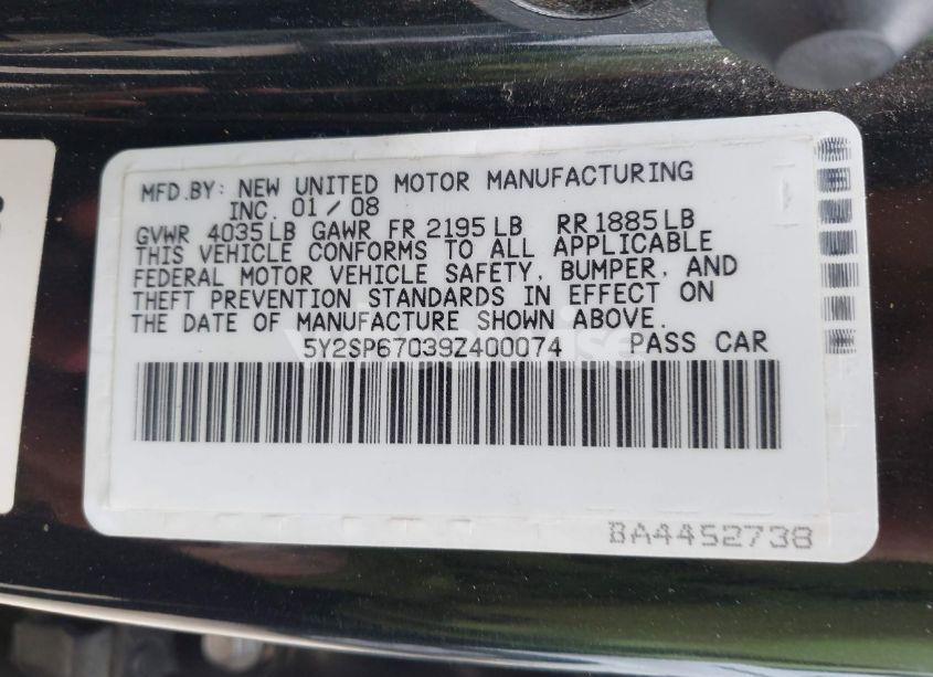 Photo 9 of 2009 Pontiac Vibe (VIN 5Y2SP67039Z400074)