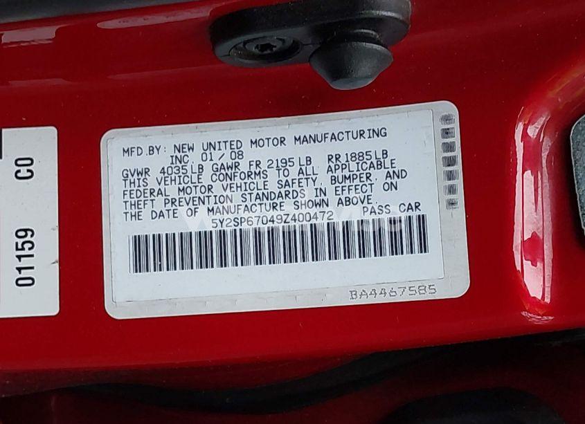 Photo 9 of 2009 Pontiac Vibe (VIN 5Y2SP67049Z400472)