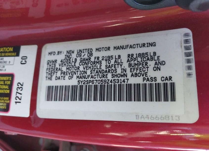 Photo 9 of 2009 Pontiac Vibe (VIN 5Y2SP67059Z453147)