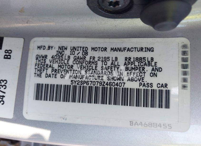 Photo 9 of 2009 Pontiac Vibe (VIN 5Y2SP67079Z460407)