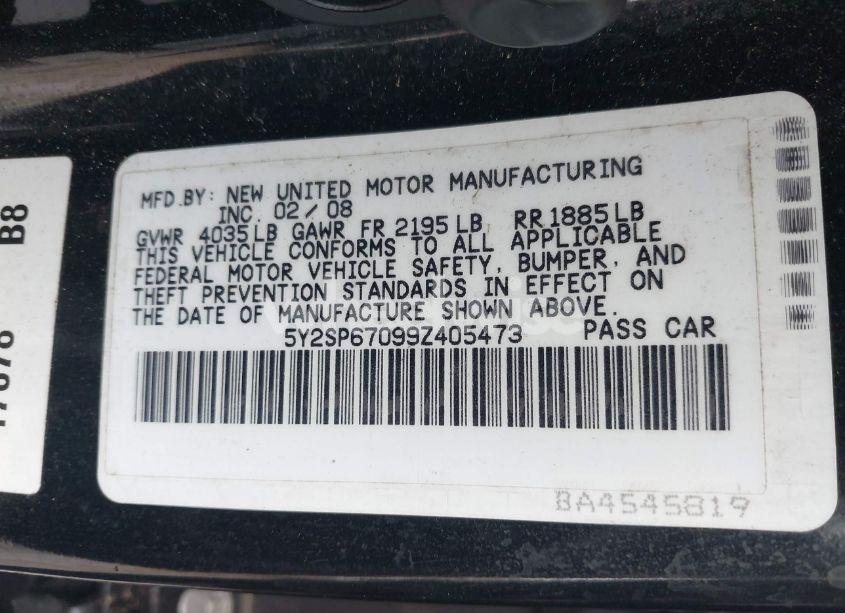 Photo 9 of 2009 Pontiac Vibe (VIN 5Y2SP67099Z405473)