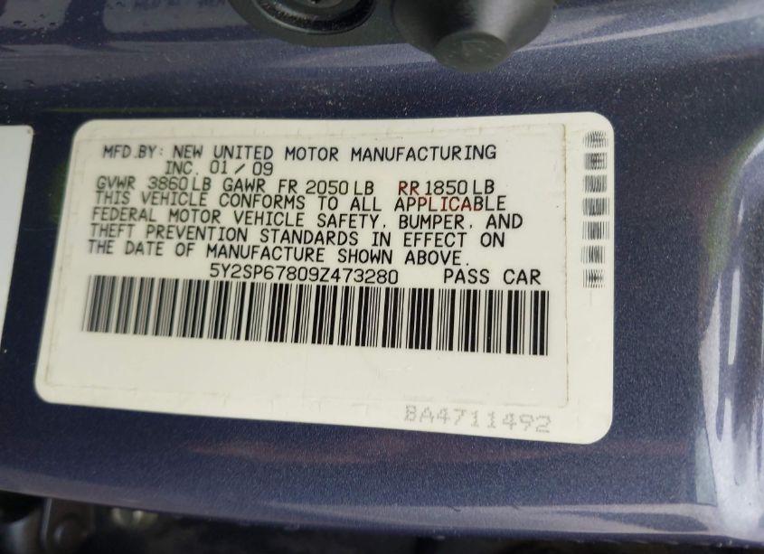 Photo 9 of 2009 Pontiac Vibe (VIN 5Y2SP67809Z473280)