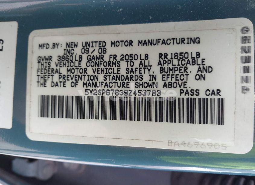 Photo 9 of 2009 Pontiac Vibe (VIN 5Y2SP67839Z453783)