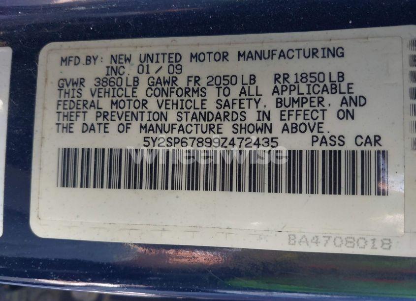 Photo 9 of 2009 Pontiac Vibe (VIN 5Y2SP67899Z472435)