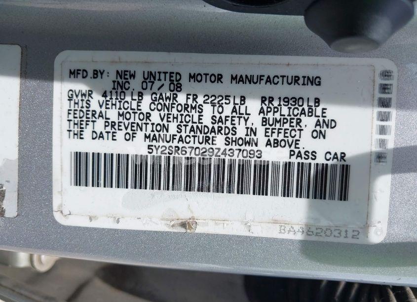 Photo 9 of 2009 Pontiac Vibe GT (VIN 5Y2SR67029Z437093)