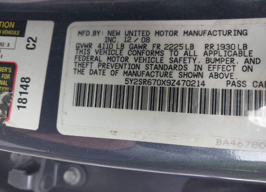 Photo 9 of 2009 Pontiac Vibe GT (VIN 5Y2SR670X9Z470214)