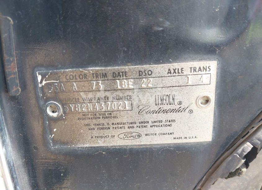 Photo 9 of 1965 Lincoln Continental (VIN 5Y82N437021)