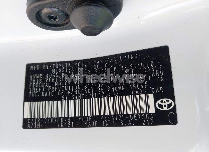 Photo 9 of 2024 Toyota Corolla NIGHTSHADE EDITION (VIN 5YFB4MCE2RP170505)