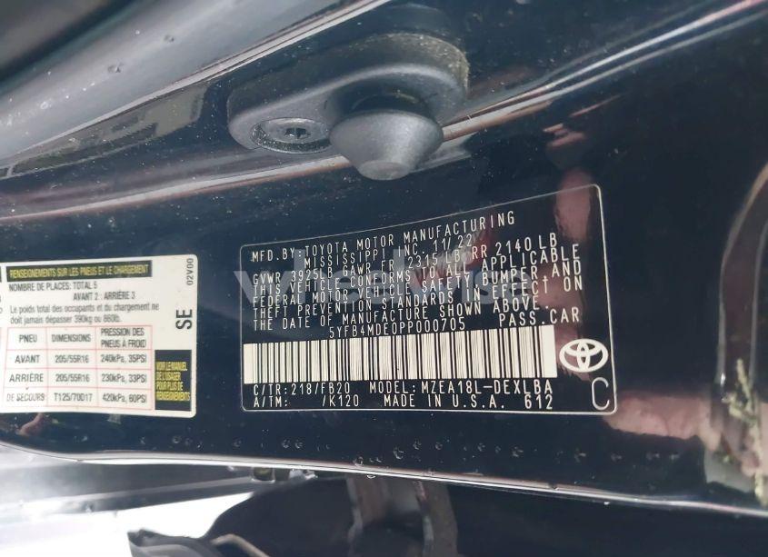 Photo 9 of 2023 Toyota Corolla LE (VIN 5YFB4MDE0PP000705)