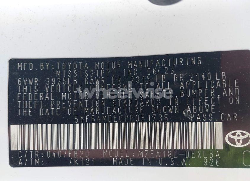 Photo 9 of 2023 Toyota Corolla LE (VIN 5YFB4MDE0PP051735)