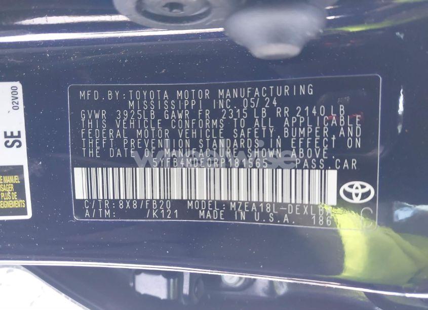 Photo 9 of 2024 Toyota Corolla LE (VIN 5YFB4MDE0RP181565)