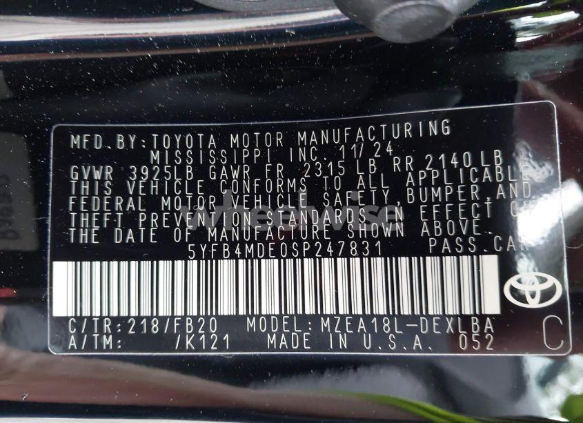 Photo 9 of 2025 Toyota Corolla LE (VIN 5YFB4MDE0SP247831)