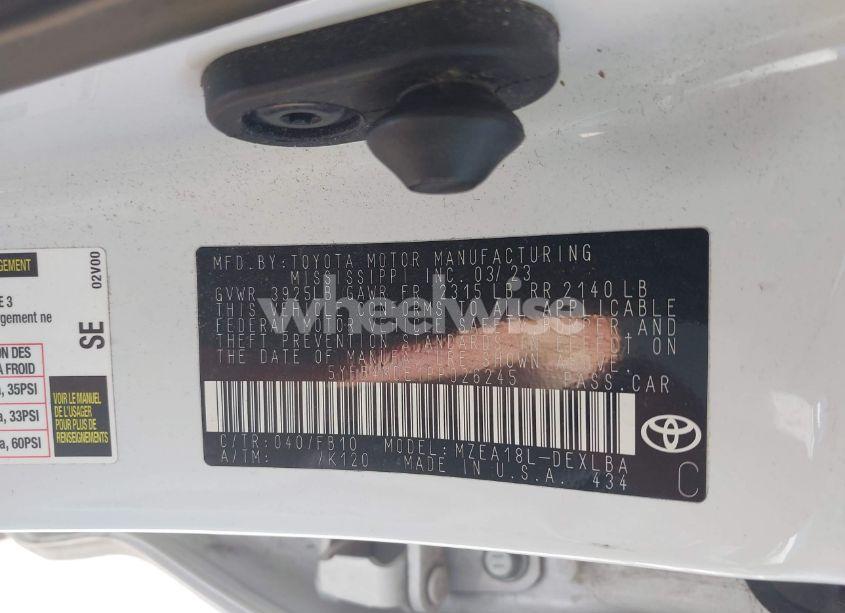 Photo 9 of 2023 Toyota Corolla LE (VIN 5YFB4MDE1PP026245)