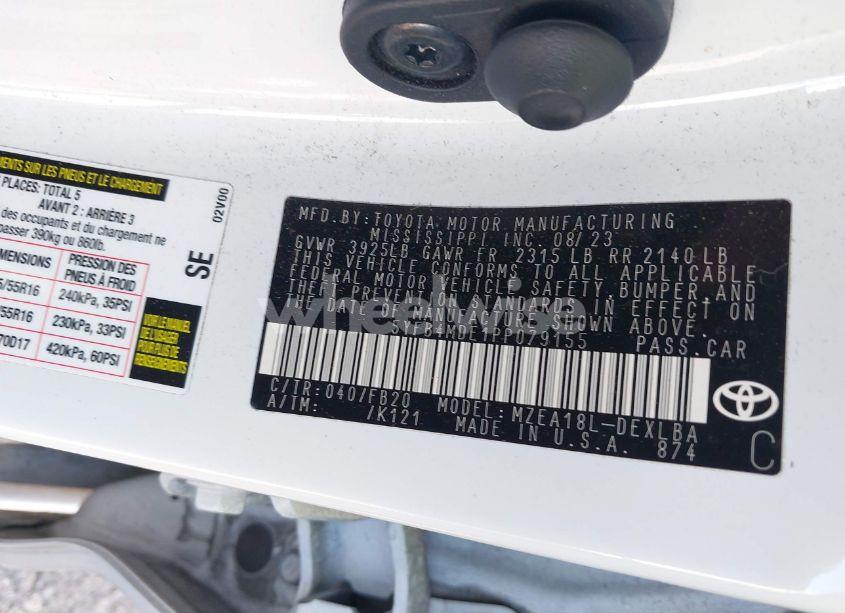 Photo 9 of 2023 Toyota Corolla LE (VIN 5YFB4MDE1PP079155)