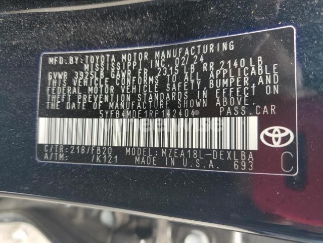 Photo 5 of 2024 TOYOTA COROLLA LE (VIN 5YFB4MDE1RP142404)