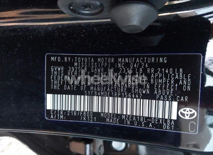 Photo 9 of 2024 Toyota Corolla LE (VIN 5YFB4MDE1RP156447)