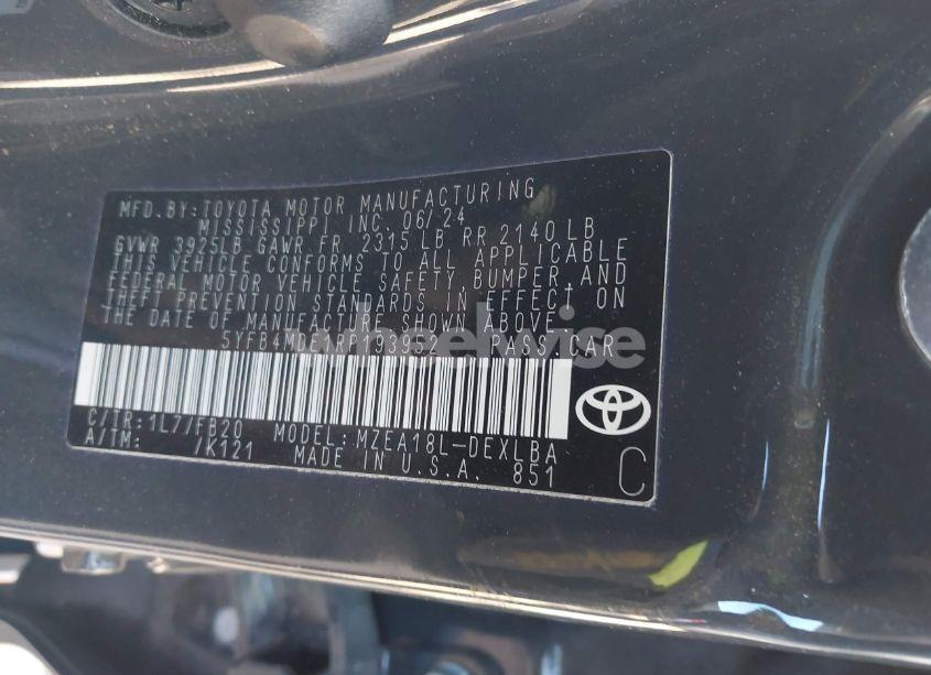 Photo 9 of 2024 Toyota Corolla LE (VIN 5YFB4MDE1RP193952)