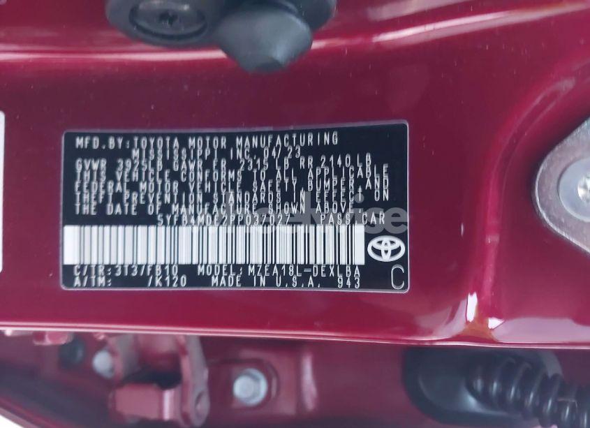 Photo 9 of 2023 Toyota Corolla LE (VIN 5YFB4MDE2PP037027)