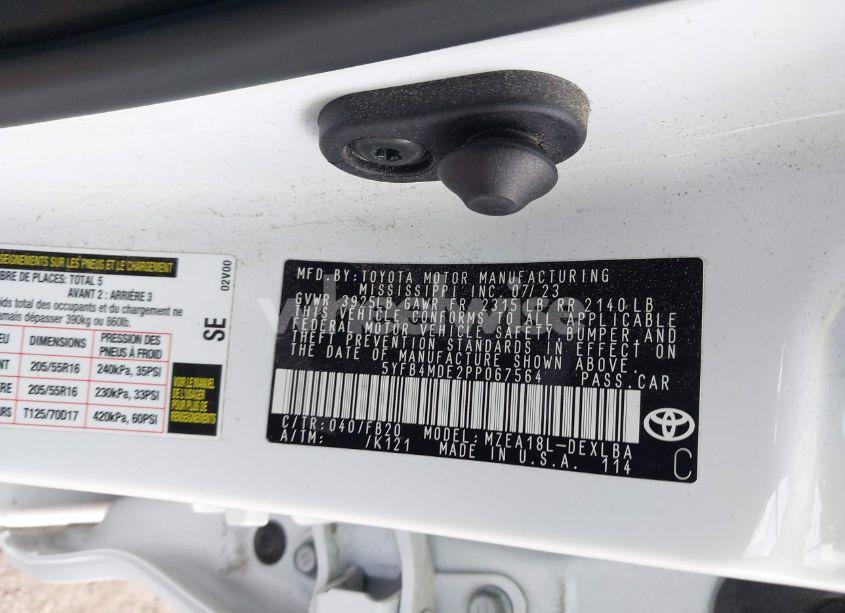 Photo 9 of 2023 Toyota Corolla LE (VIN 5YFB4MDE2PP067564)