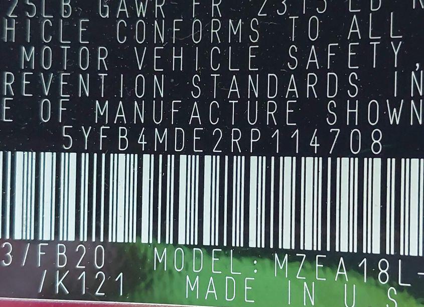 Photo 9 of 2024 Toyota Corolla LE (VIN 5YFB4MDE2RP114708)