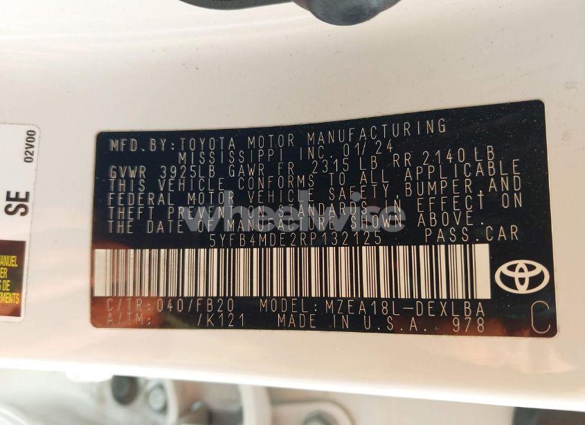 Photo 9 of 2024 Toyota Corolla LE (VIN 5YFB4MDE2RP132125)