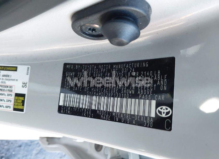 Photo 9 of 2024 Toyota Corolla LE (VIN 5YFB4MDE2RP133100)