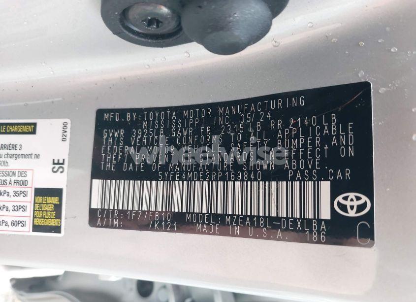 Photo 9 of 2024 Toyota Corolla LE (VIN 5YFB4MDE2RP169840)