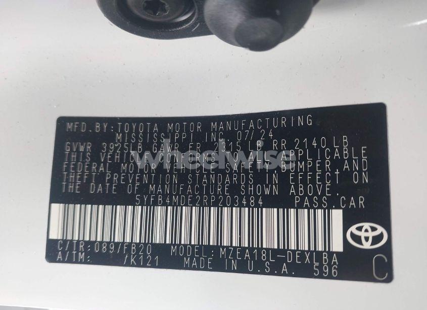 Photo 9 of 2024 Toyota Corolla LE (VIN 5YFB4MDE2RP203484)