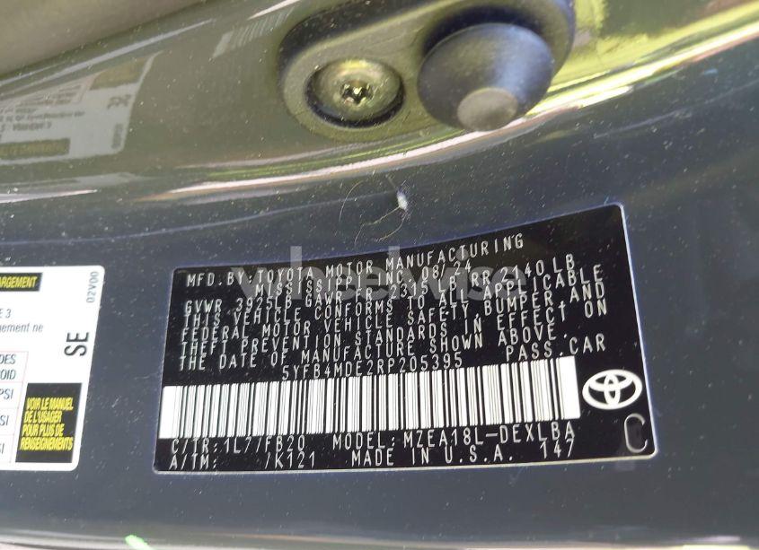 Photo 9 of 2024 Toyota Corolla LE (VIN 5YFB4MDE2RP205395)