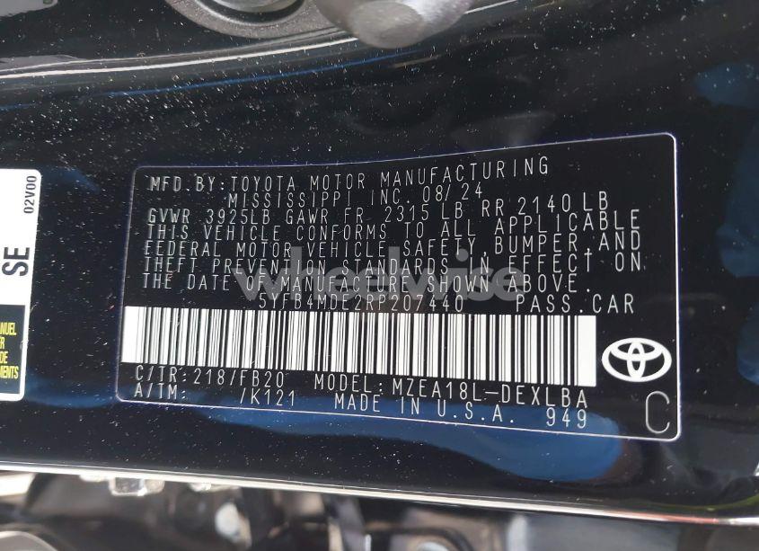 Photo 9 of 2024 Toyota Corolla LE (VIN 5YFB4MDE2RP207440)