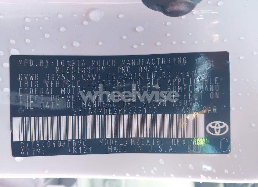 Photo 9 of 2024 Toyota Corolla LE (VIN 5YFB4MDE2RP223153)