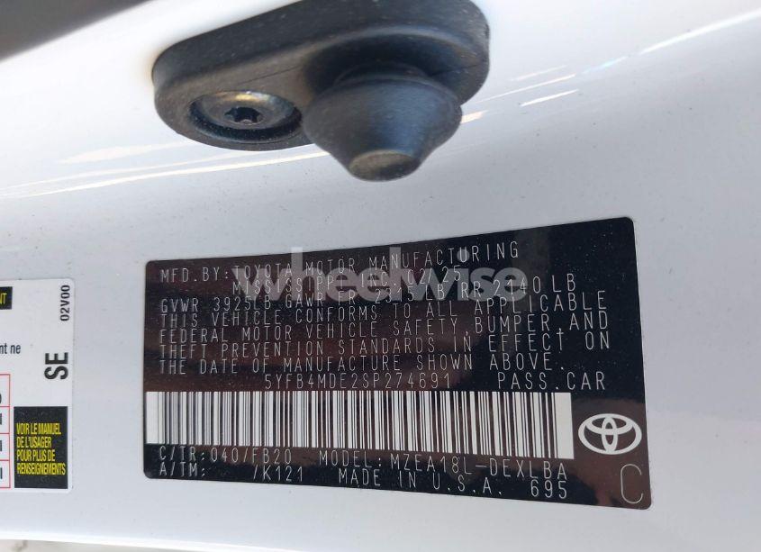 Photo 9 of 2025 Toyota Corolla LE (VIN 5YFB4MDE2SP274691)