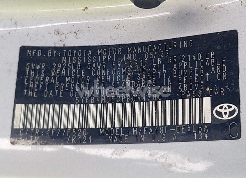 Photo 9 of 2023 Toyota Corolla LE (VIN 5YFB4MDE3PP044780)