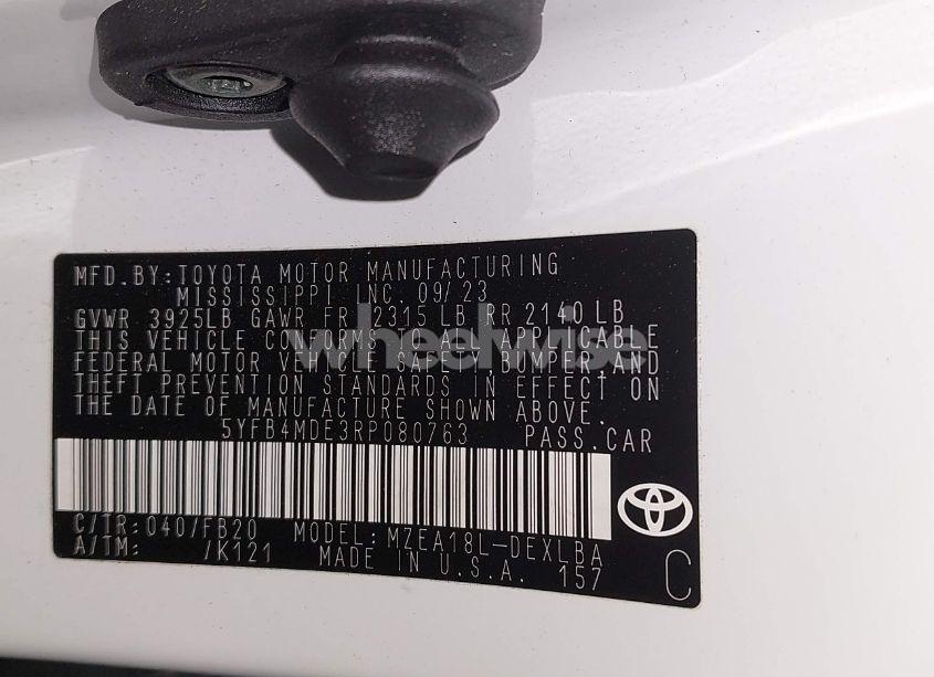Photo 9 of 2024 Toyota Corolla LE (VIN 5YFB4MDE3RP080763)
