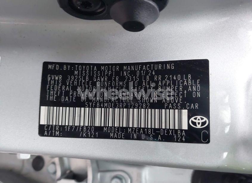 Photo 9 of 2024 Toyota Corolla LE (VIN 5YFB4MDE3RP129282)