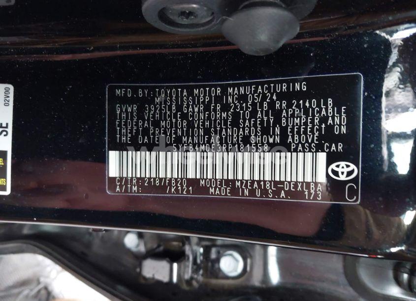 Photo 9 of 2024 Toyota Corolla LE (VIN 5YFB4MDE3RP181558)
