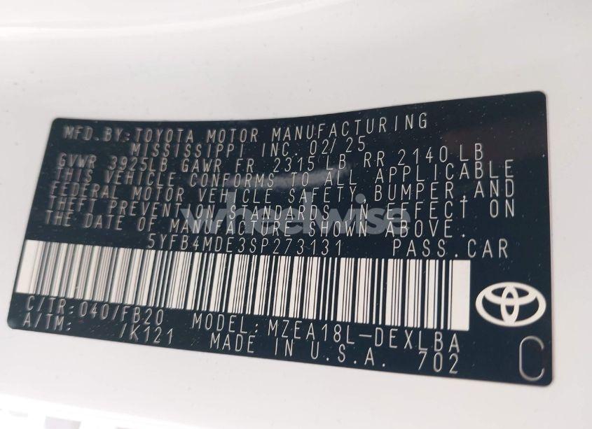 Photo 9 of 2025 Toyota Corolla LE (VIN 5YFB4MDE3SP273131)