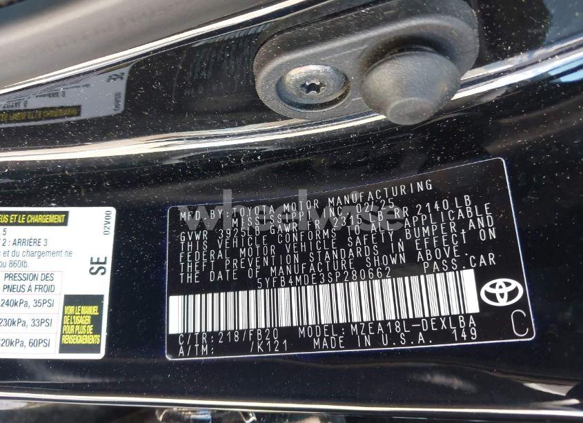 Photo 9 of 2025 Toyota Corolla LE (VIN 5YFB4MDE3SP280662)